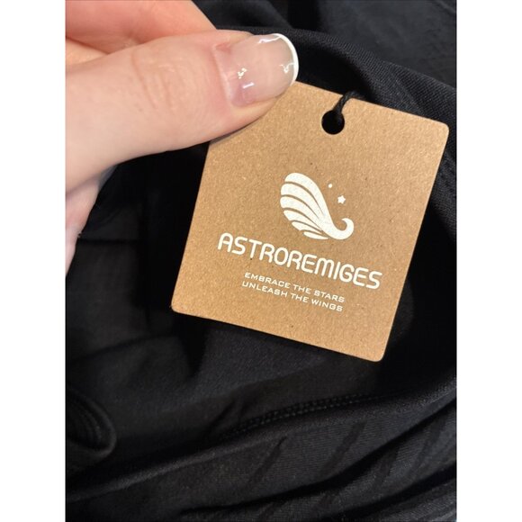 Astroremiges New Athletic Solid Black Tank Long Full Length Leotard Bodysuit S - Picture 5 of 5